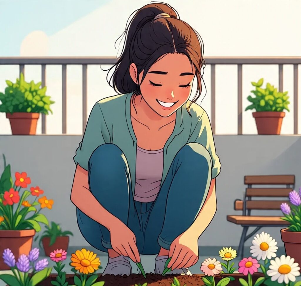 woman planting seeds
