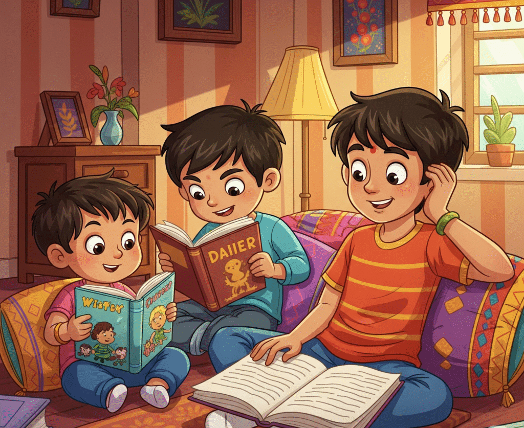 Kids reading books