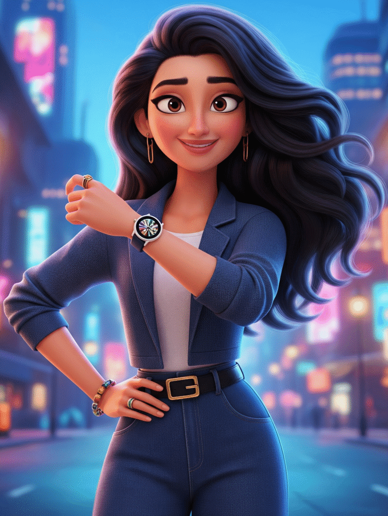 Woman showing off her wrist watch