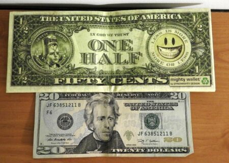 Wallet with $20 bill